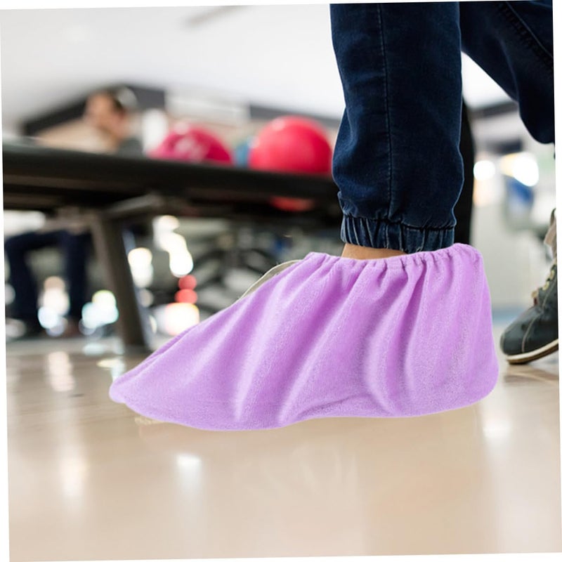 KOMBIUDA Bowling Shoe Covers for Women 2 Pairs Non-Slip Lint Material Indoor Shoe Protectors Elastic Fit Lightweight Washable Foot Covers for Bowling Practice and Sports Accessories - Image 5
